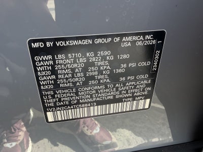 2026 Volkswagen Atlas 2.0T SE W/TECHNOLOGY